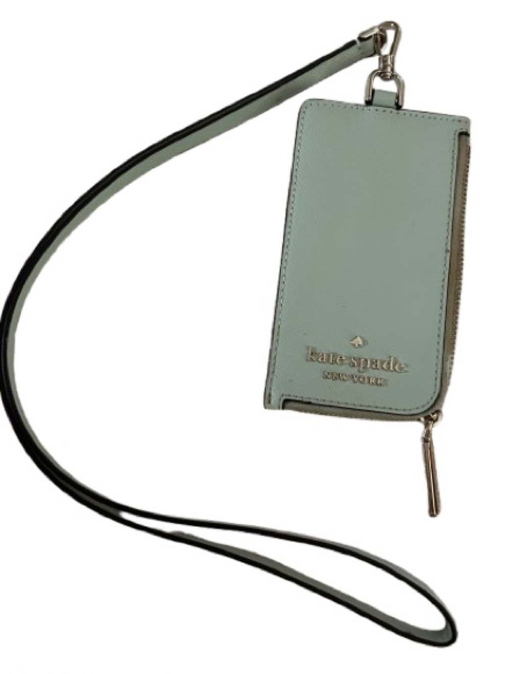 kate spade mint green leather lanyard wallet with strap